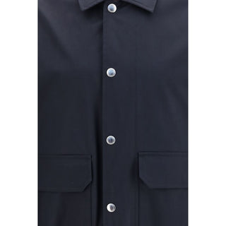Blue Silk Biker Jacket