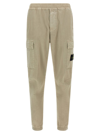 Beige Cotton Cargo Pants