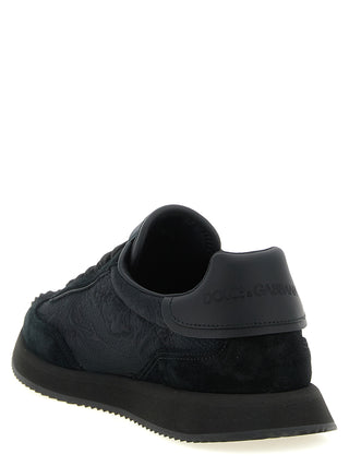 Black Leather Athletic Sneakers