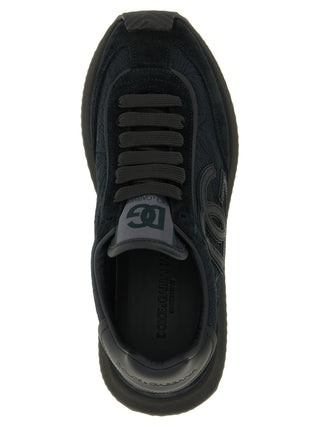 Black Leather Athletic Sneakers