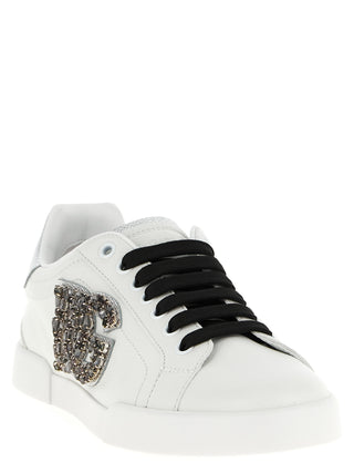 Silver Calfskin Low Top Sneakers