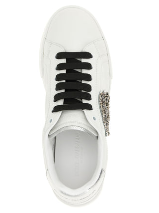 Silver Calfskin Low Top Sneakers