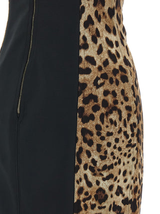 Brown Polyamide Midi Dress