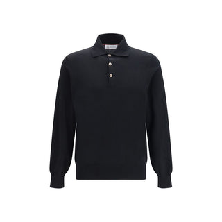 Black Cotton Polo Shirt