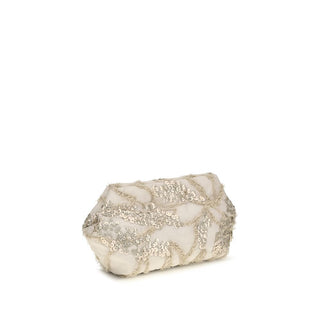 Beige Silk Clutch Bag