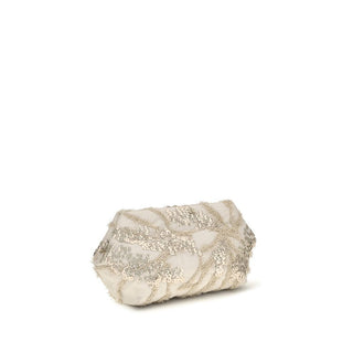 Beige Silk Clutch Bag
