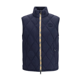 Blue Polyamide Sleeveless Jacket