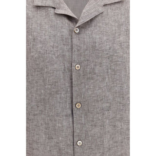 Gray Linen Shortsleeve Shirt