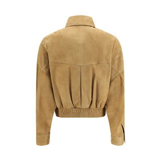 Beige Lamb Leather Bomber