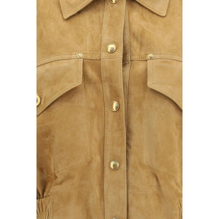 Beige Lamb Leather Bomber