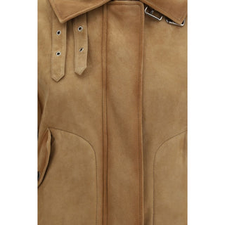 Brown Leather Bomber