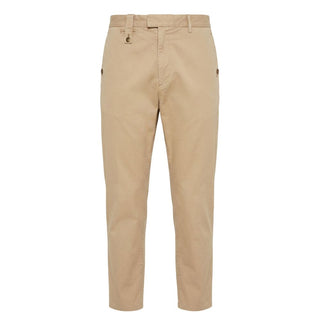 Beige Cotton Men Pants
