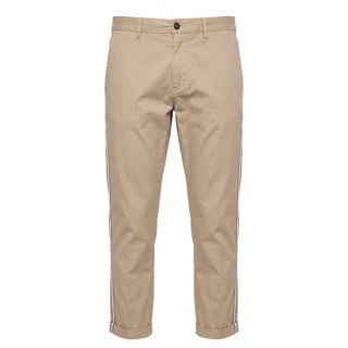 Beige Cotton Men Pants