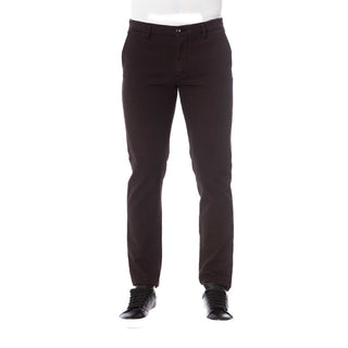 Brown Cotton Men Trouser