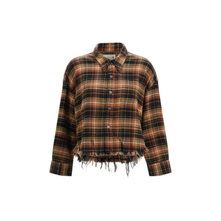 Brown Cotton Pattern Shirt