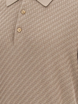 Beige Cotton Polo Shirt