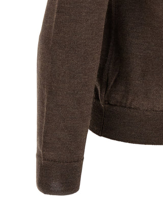 Brown Virgin Wool Cardigan