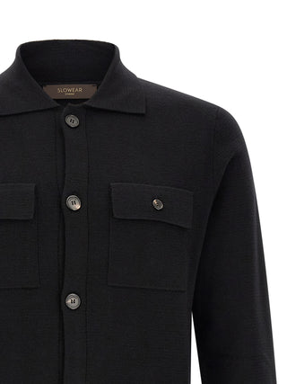 Black Virgin Wool Cardigan