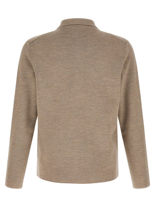 Beige Virgin Wool Cardigan