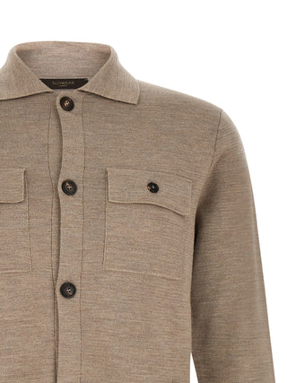 Beige Virgin Wool Cardigan