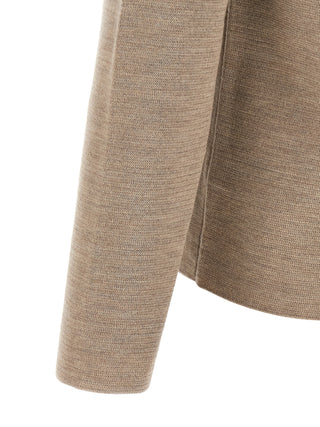 Beige Virgin Wool Cardigan
