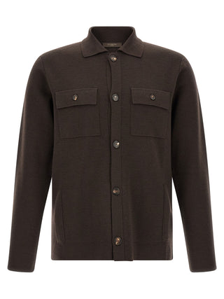 Brown Virgin Wool Cardigan