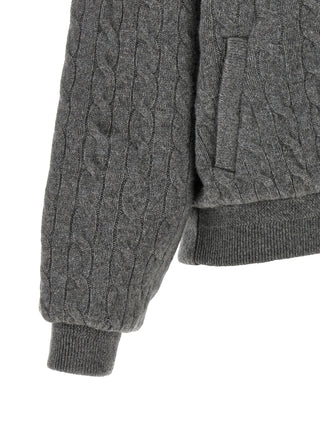 Gray Wool Bomber