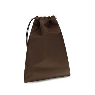 Brown Polyamide Clutch Bag