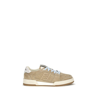Beige Suede Leather Sneakers