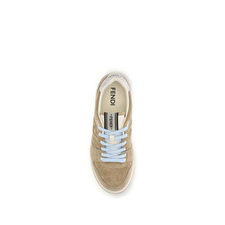 Beige Suede Leather Sneakers