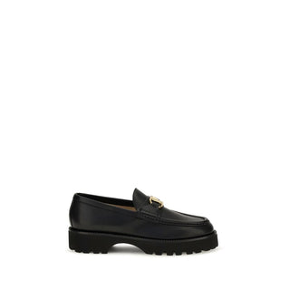 Black Goatskin Platform Loafers