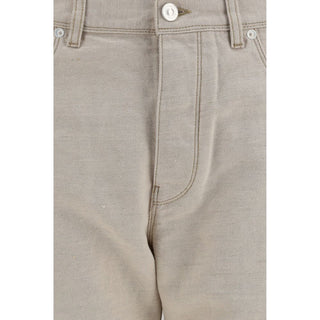 Beige Cotton Jeans Denim