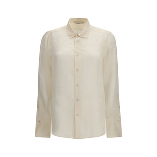 Beige Silk Pattern Shirt
