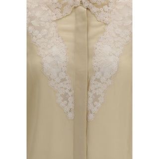 Beige Silk Dress Shirt