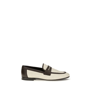 Beige Polyamide Slip-On Loafers