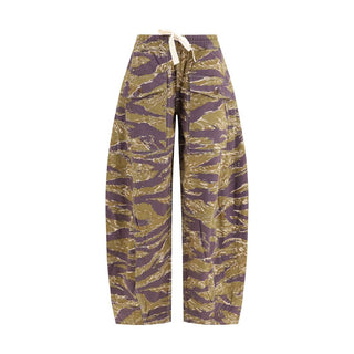 Multicolor Cotton Casual Pants