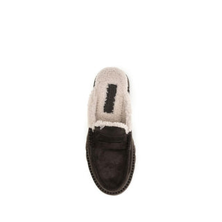 Brown Calf Leather Bos Taurus Mules