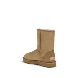Beige Suede Leather Flat Boots