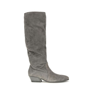 Gray Suede Leather Ankle Boots