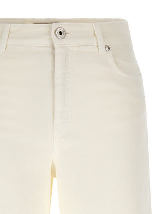 White Cotton Casual Pants