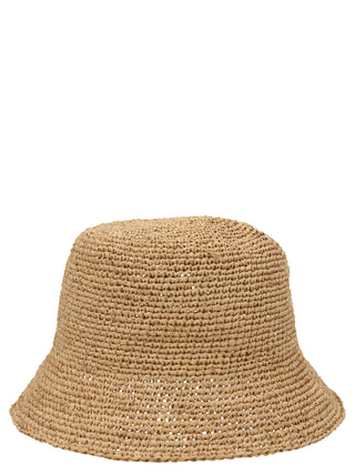 Beige Raffia Bucket Hat