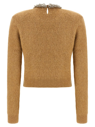 Brown Polyester Cardigan
