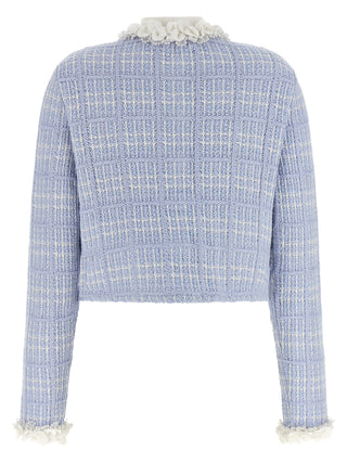 Blue Cotton Full-Length Jacket