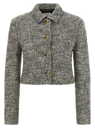 Bicolor Virgin Wool Full-Length Jacket