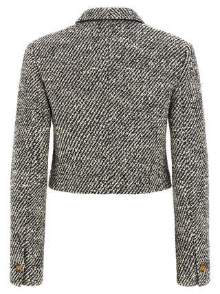 Bicolor Virgin Wool Full-Length Jacket