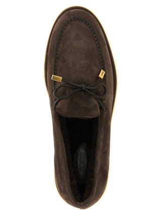 Brown Calfskin Slip-On Loafers