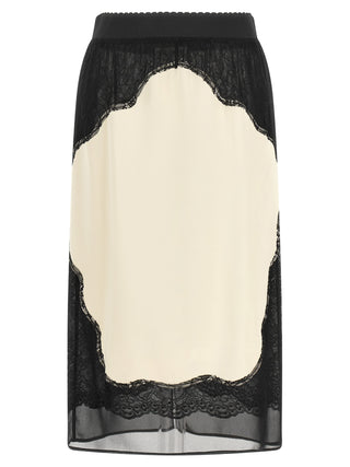 Bicolor Viscose Midi Skirt