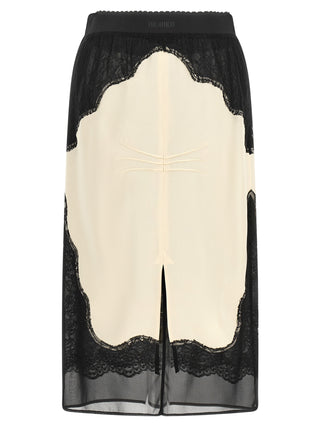 Bicolor Viscose Midi Skirt