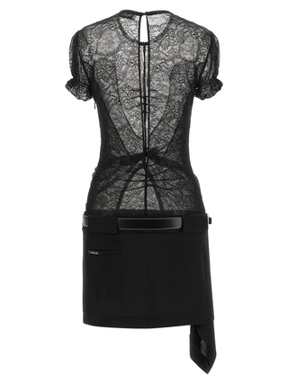 Black Polyamide Short Dress