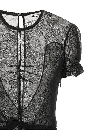 Black Polyamide Short Dress